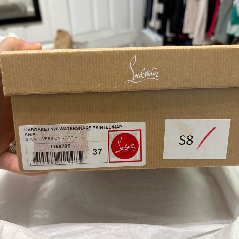 Christian Louboutin HARGARET 120 WATERSNAKE PRINTED/NAP - Picture 12 of 15